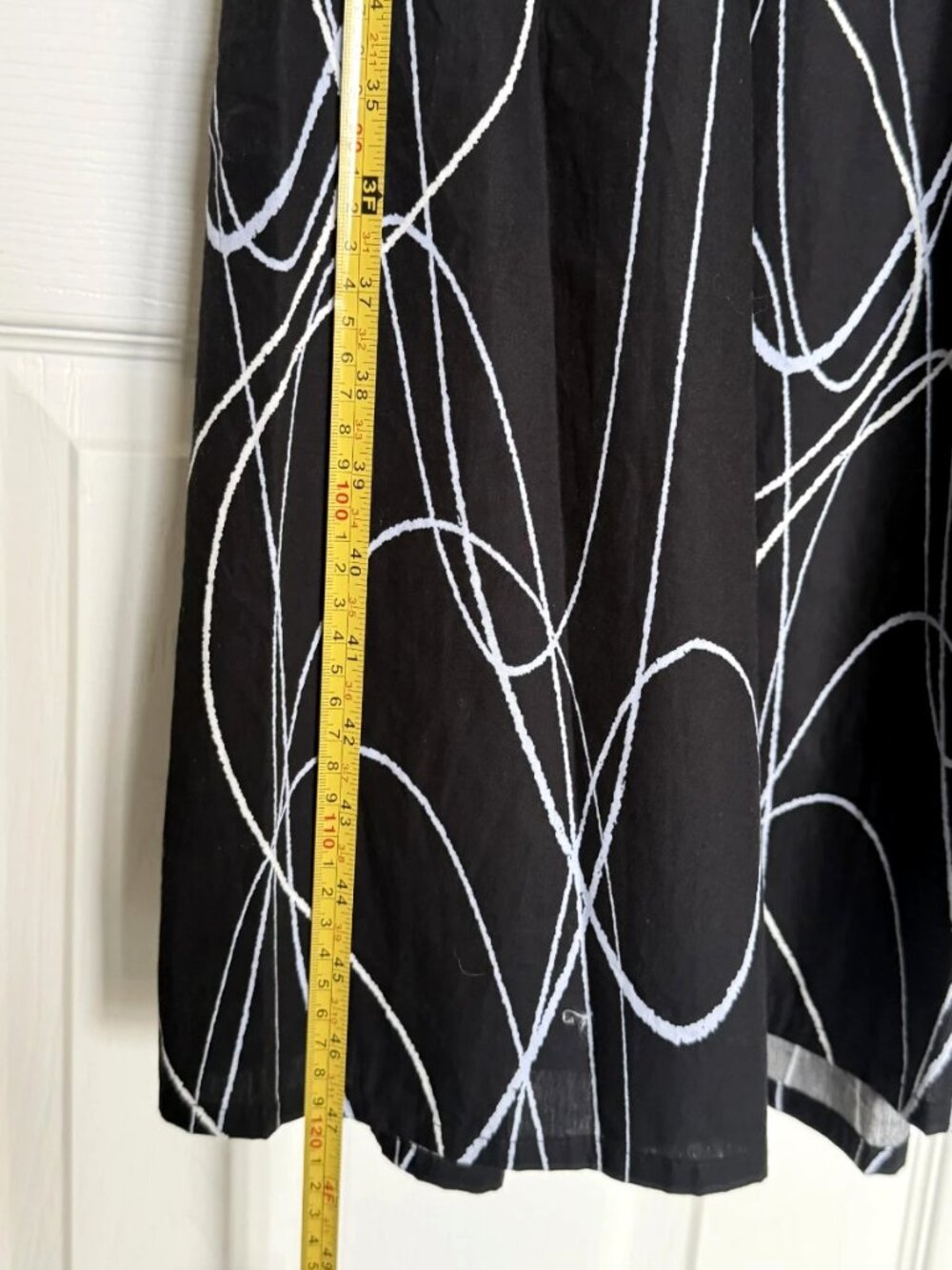 NWT DKNY Women's Black White Abstract Cotton Midi Shirt Dress Size 4 - Picture 11 of 15